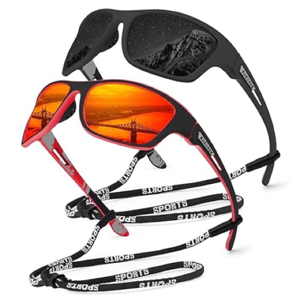 Black & Red 2pk Polarized UV400 Protection Sunglasses Fishing Cycling 2pc